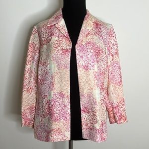 SIGRID OLSEN Floral Open Linen Blend Blazer Jacket XS